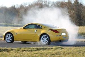 burnout nissan 350z rallye cars course