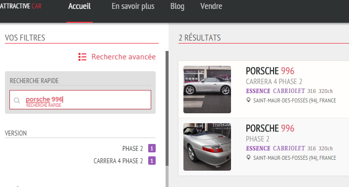 annonce recherche auto porsche 996