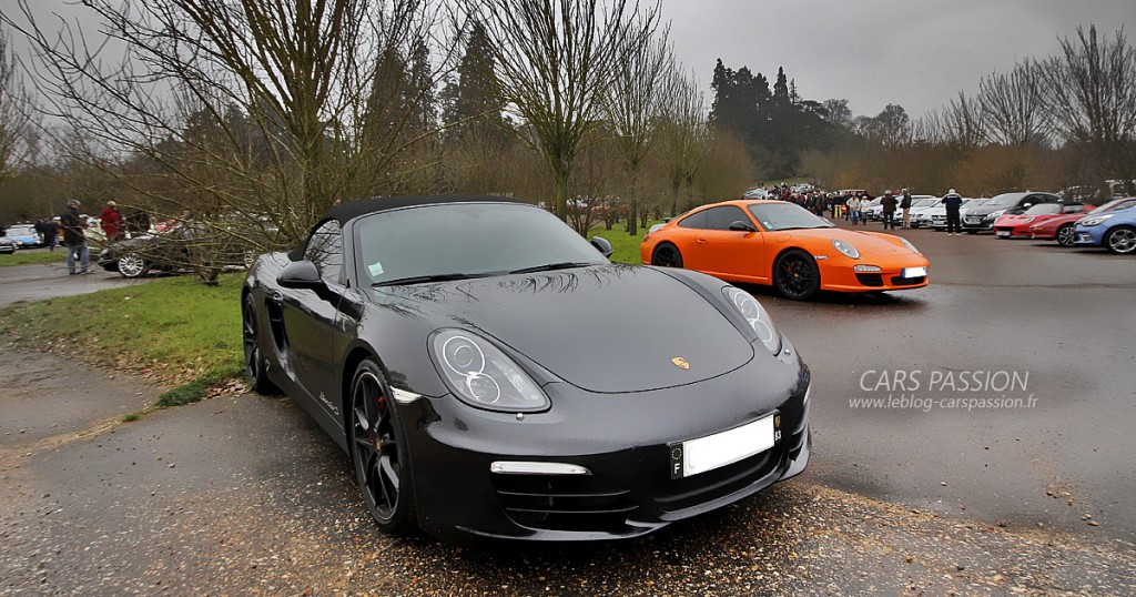 Porsche boxter S noire Rassemblement auto Thoiry 2016