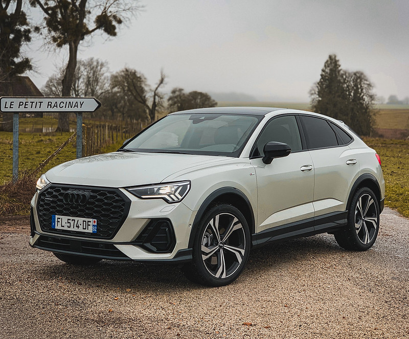 essai Suv Audi Q3 sportback S Line 45 tfsi argent rosé