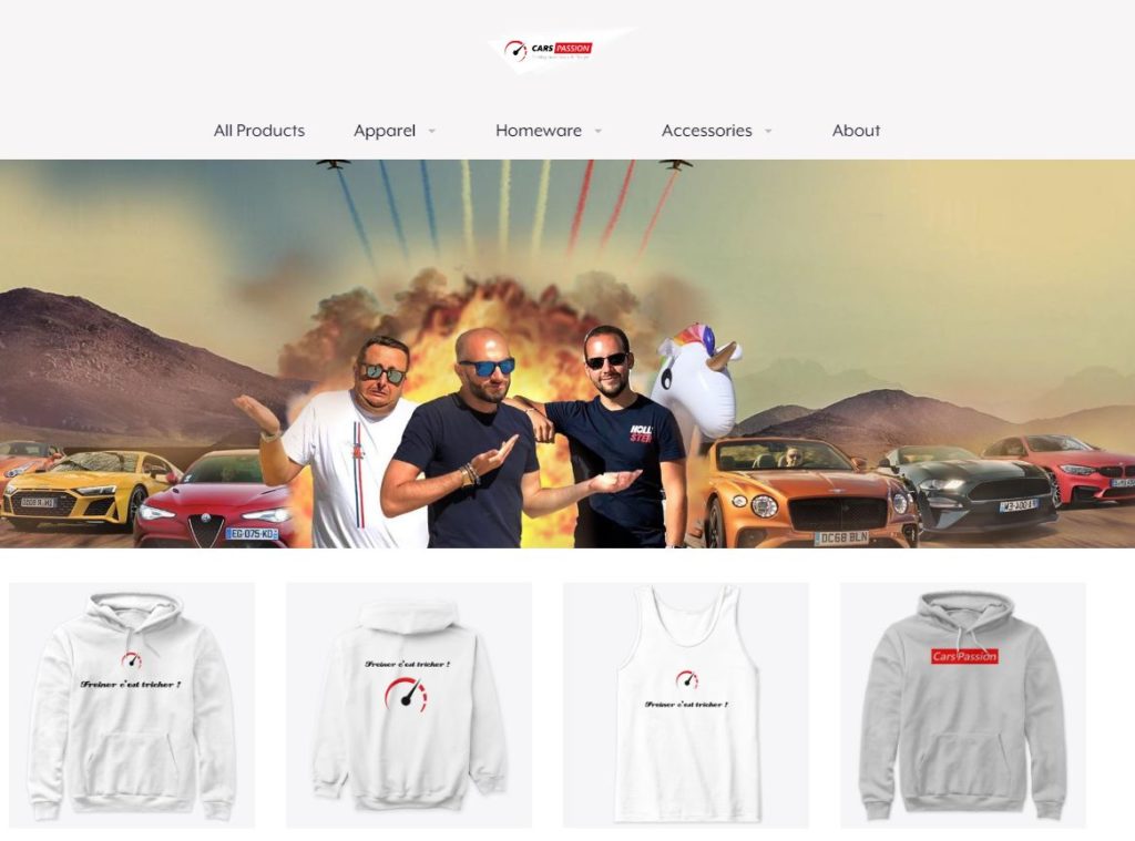 boutique vetement sweat tshirt blog cars passion