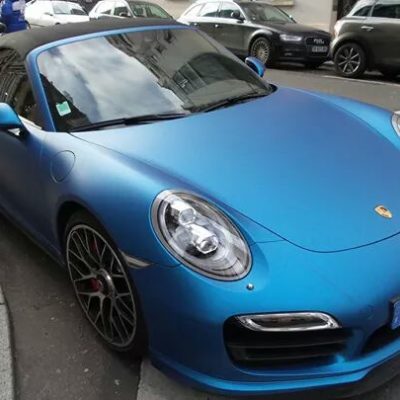 Porsche 911 Turbo cabriolet blue matte 2015