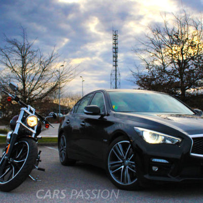 photos vue avant infiniti Q50s Harley Breakout 2015