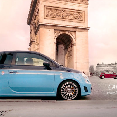 photo abarth 500 595 cabriolet - paris Arc de Triomphe