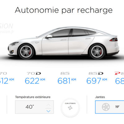 Tesla config autonomie batterie 85kw