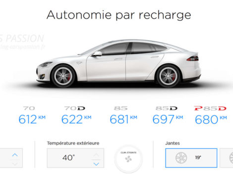 Tesla config autonomie batterie 85kw