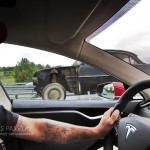 Tesla Model S P85D drive on road