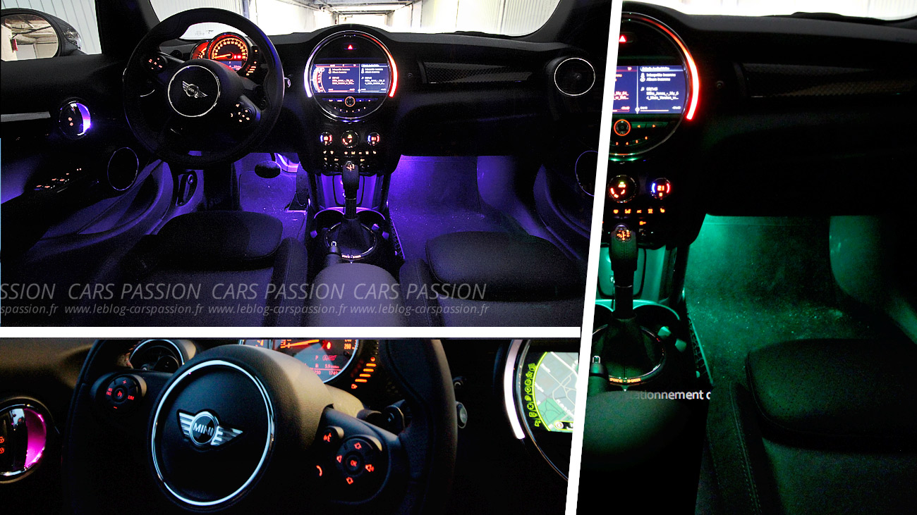 LED couleur intérieur voiture Habitacle - Plafonnier bleu/vert