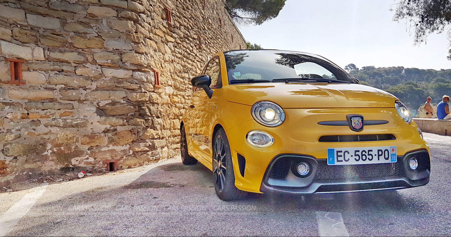 essai Abarth 595 jaune 2016 performances