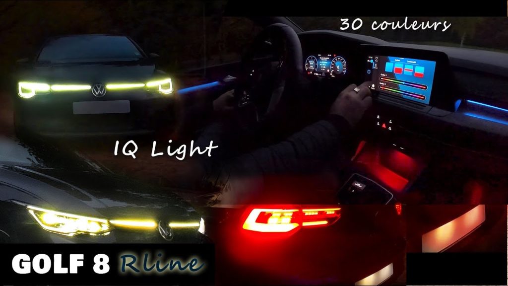 Vidéo Golf 8 nuit éclairage d'ambiance intérieur IQ Light calandre éclairée LED